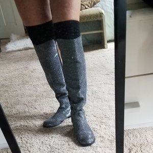Unisa silver and black boot over knee